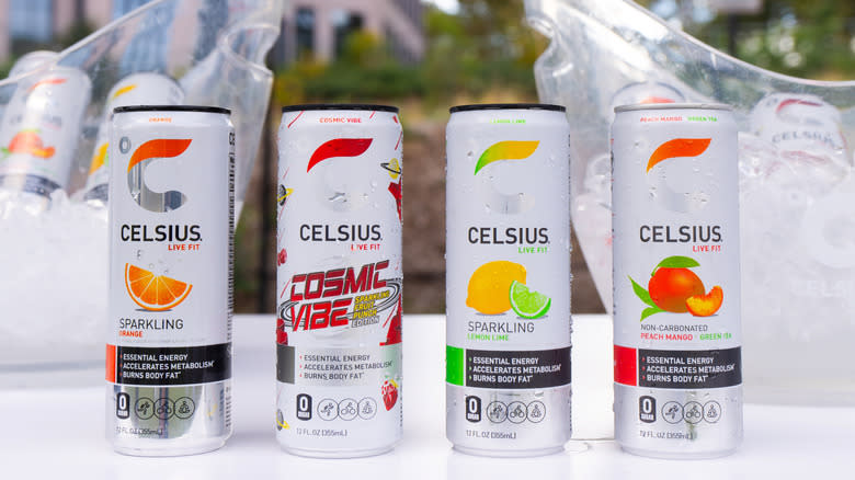 CELSIUS cans, four flavors