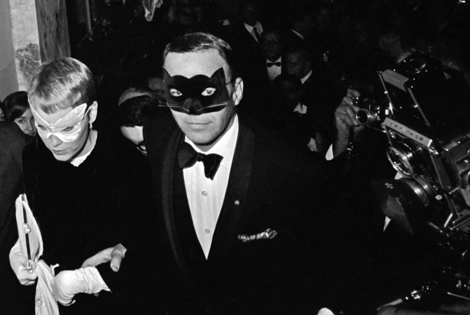 Harry Benson's 1966 photo of Frank Sinatra and Mia Farrow at Truman Capote’s Black and White Ball