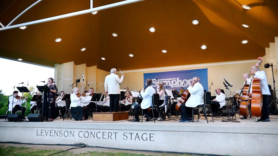 The Massachusetts Symphony Orchestra, performing at Institute Park.