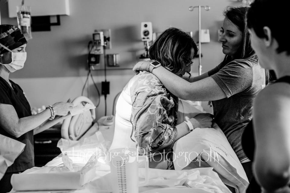 "This nurse made an effort to be in the room with this mama as much as she needed but still giving her the freedom she wanted,&nbsp;even though there were about&nbsp;6 other mamas giving birth that day! She was always so sweet every time she came in, and let mama labor the way <i>she </i>wanted to!"