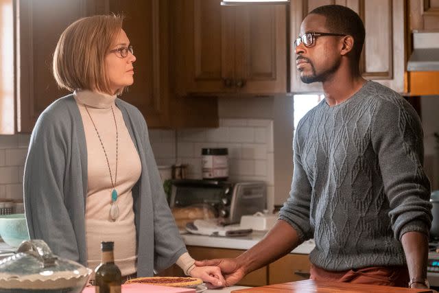 <p>Ron Batzdorff/NBC/NBCU Photo Bank via Getty </p> Mandy Moore as Rebecca, Sterling K. Brown as Randall on "This Is Us"