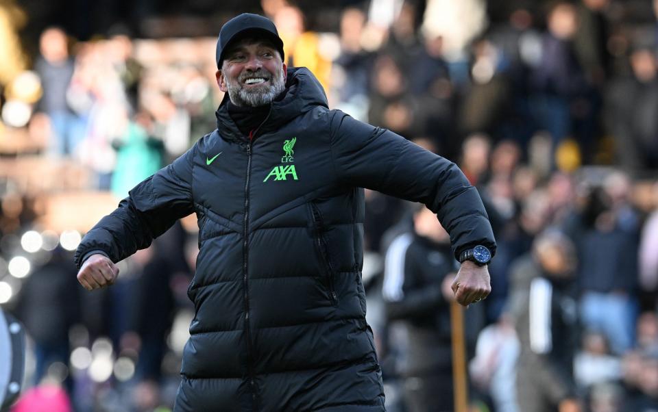 Jurgen Klopp with his trademark fist pumps