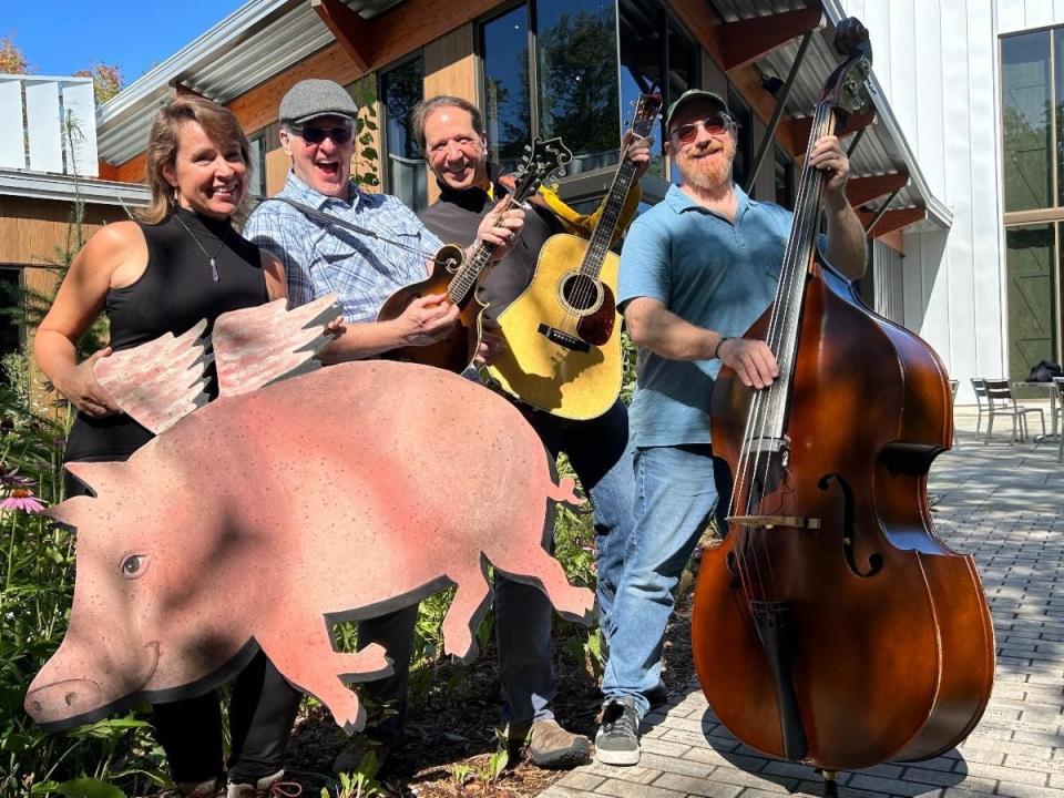 Amy Chaffee, Eric Lewis, Frederick "Doc" Heide and Lee Becker, from left, star in the world premiere of the Northern Sky Theater fall musical, "When Pigs Fly," from Sept. 15 to Oct. 21. 2023 is the 50th anniversary of Heide joining the company, and he and Becker co-wrote the show