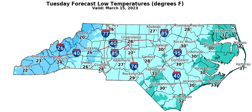For the next couple of nights, temperatures in the Cape Fear region will dip below freezing.