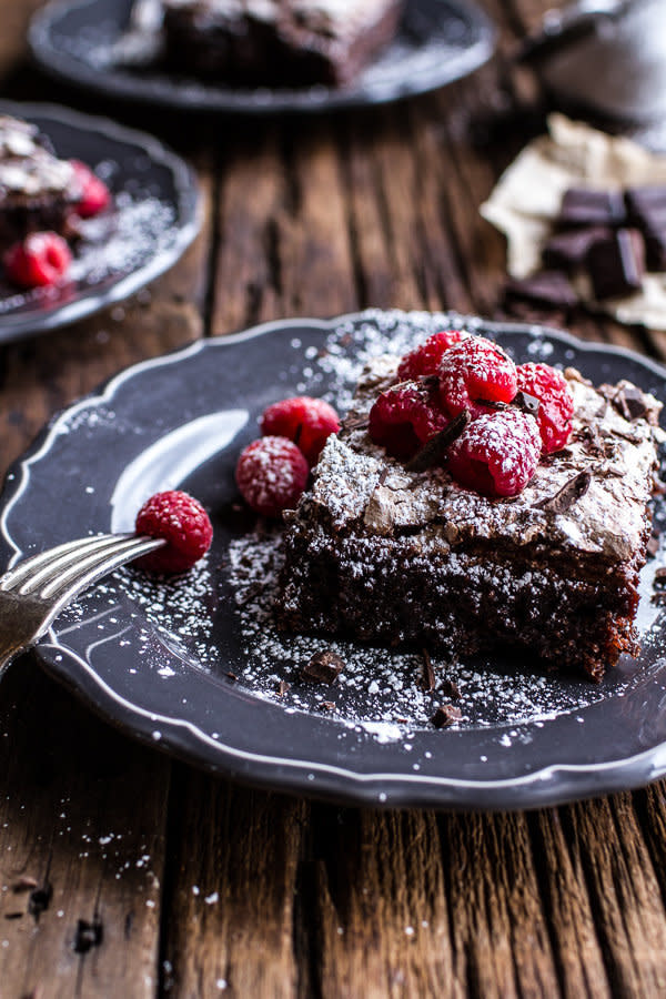 <strong>Get the <a href="http://www.halfbakedharvest.com/magic-gooey-chocolate-meringue-texas-sheet-cake/" target="_blank">Magic Gooey Chocolate Meringue Texas Sheet Cake recipe</a> from Half Baked Harvest</strong>