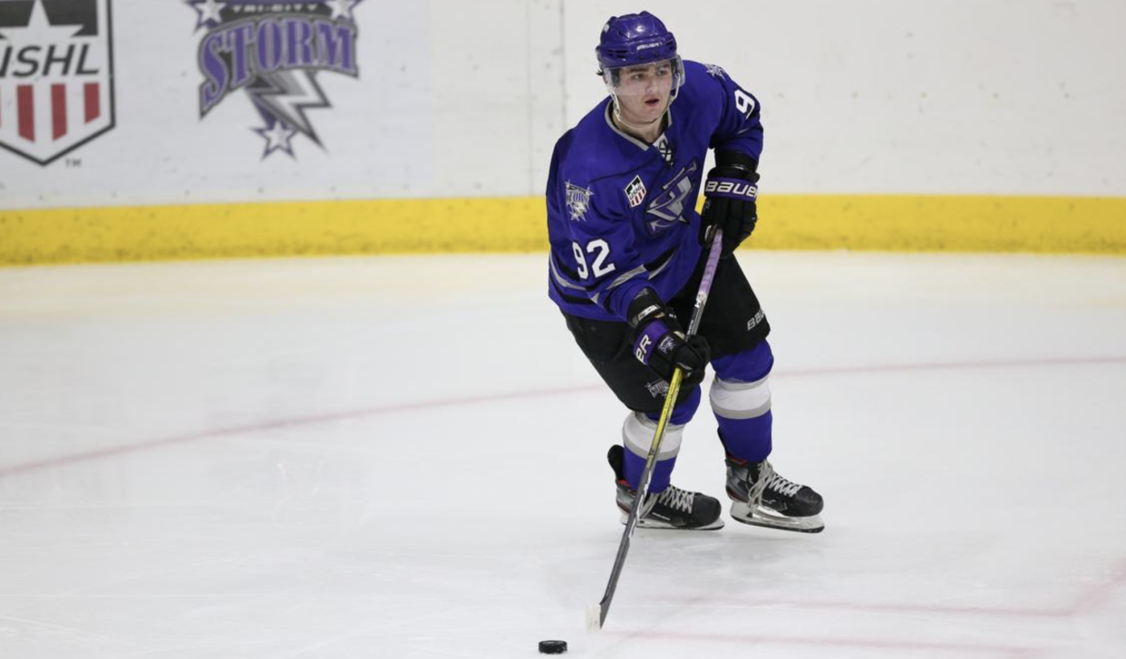 Arizona Coyotes top 2020 draft pick Mitchell Miller admitted in an Ohio juvenile court to bullying a mentally disabled classmate in 2016. (Photo credit: Eldon Holmes/Tri-City Storm)