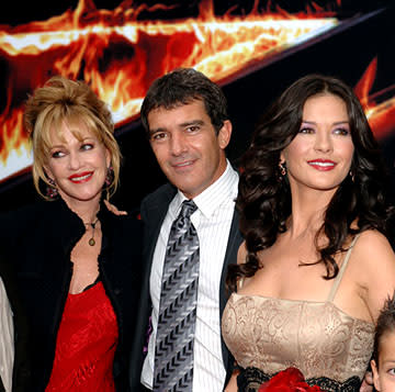 Melanie Griffith , Antonio Banderas and Catherine Zeta-Jones at the LA premiere of Columbia Pictures' The Legend of Zorro