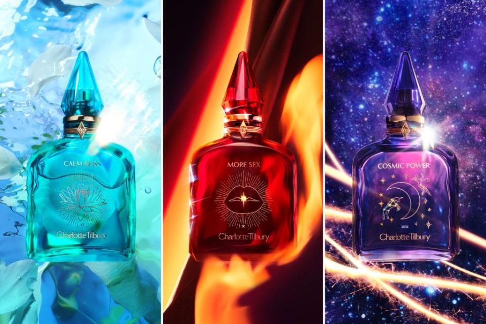 Tilbury’s new fragrances were developed with the help of neuroscience experts and master perfumers from International Flavors and Fragrances. Images: Courtesy of Charlotte Tilbury