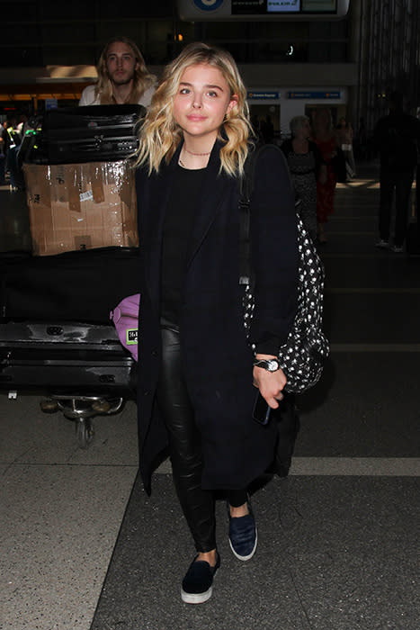 Chloe Grace Moretz arrives at Los Angeles International Airport