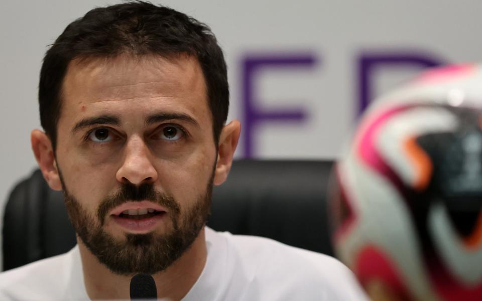 Manchester City player Bernardo Silva attends a press conference at the FIFA Club World Cup in Jeddah, Saudi Arabia