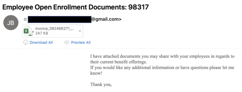 Screenshot of a scam containing fake documents hosted on a Google platform