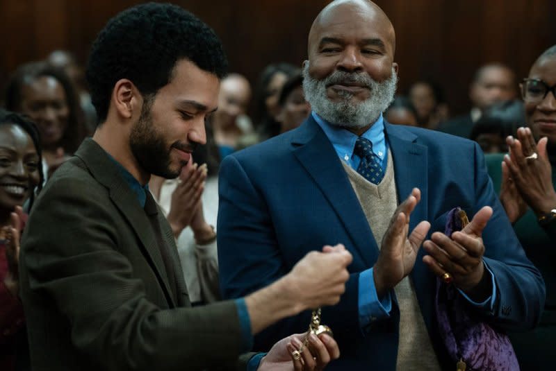 Justice Smith (L) and David Alan Grier star in "The American Society of Magical Negroes." Photo courtesy of Focus Features