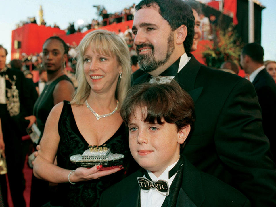 Titanic producer Jon Landau with his wife and son.