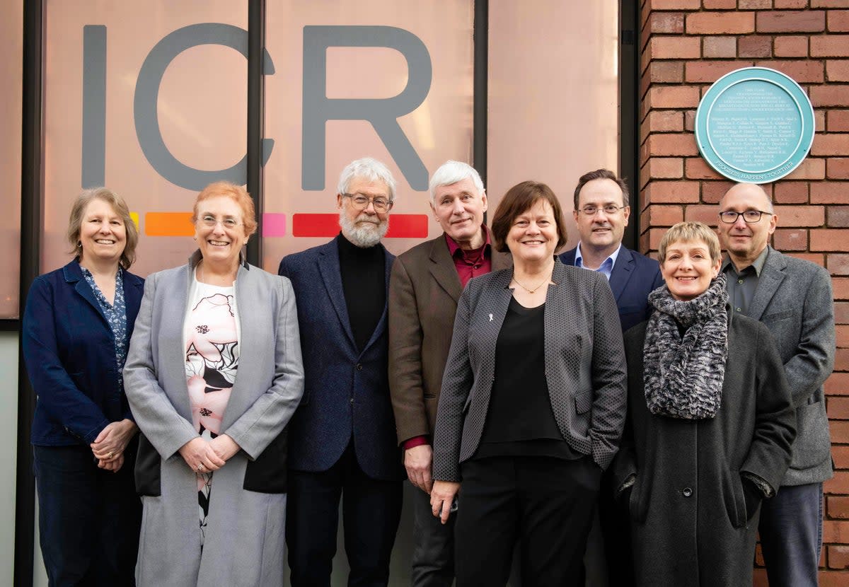 The team outside the ICR in Chelsea  (PA)