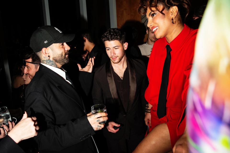 Nick Jonas and Priyanka Chopra Jonas attend a 2023 Met Gala after party.