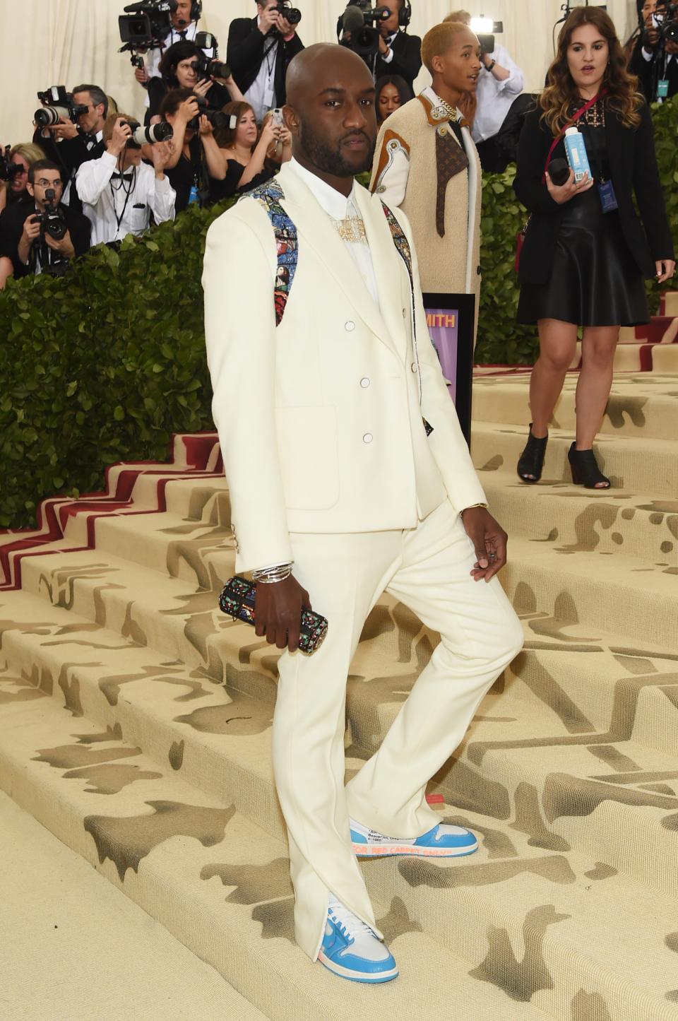 <h1 class="title">Virgil Abloh in Louis Vuitton and Off-White x Nike shoes</h1><cite class="credit">Photo: Getty Images</cite>