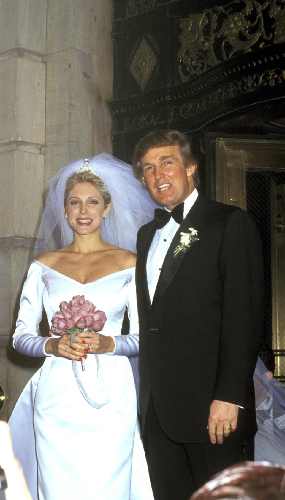 With Marla Maples at their wedding in New York City.&nbsp;