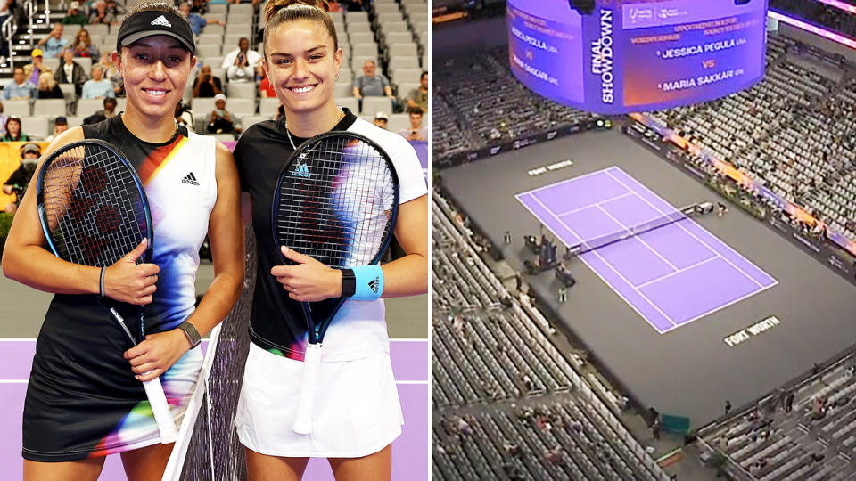 Only a few hundred spectators, pictured here at the first singles match at the WTA Finals.