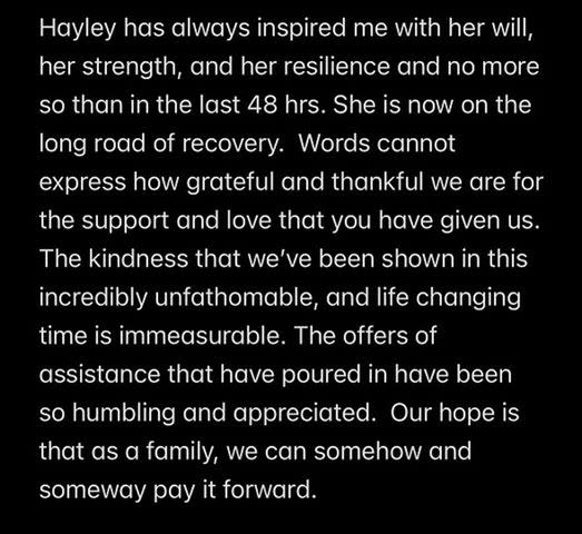 <p>Derek Hough/ Instagram</p> Derek Hough gives an update on his wife Hayley Erbert