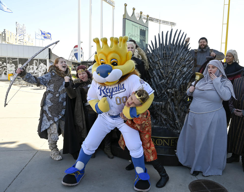 Kansas City Royals mascot Sluggerrr "Game of Thrones"