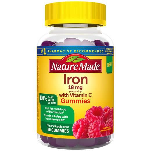 <p><a href="https://go.redirectingat.com?id=74968X1596630&url=https%3A%2F%2Fwww.naturemade.com%2Fcollections%2Firon%2Fproducts%2Firon-18-mg-gummies-with-vitamin-c&sref=https%3A%2F%2Fwww.menshealth.com%2Fnutrition%2Fa35351362%2Fbest-iron-supplements%2F" rel="nofollow noopener" target="_blank" data-ylk="slk:Shop Now;elm:context_link;itc:0;sec:content-canvas" class="link ">Shop Now</a></p><p>Iron 18 mg Gummies with Vitamin C</p><p>$18.99</p><p>naturemade.com</p>