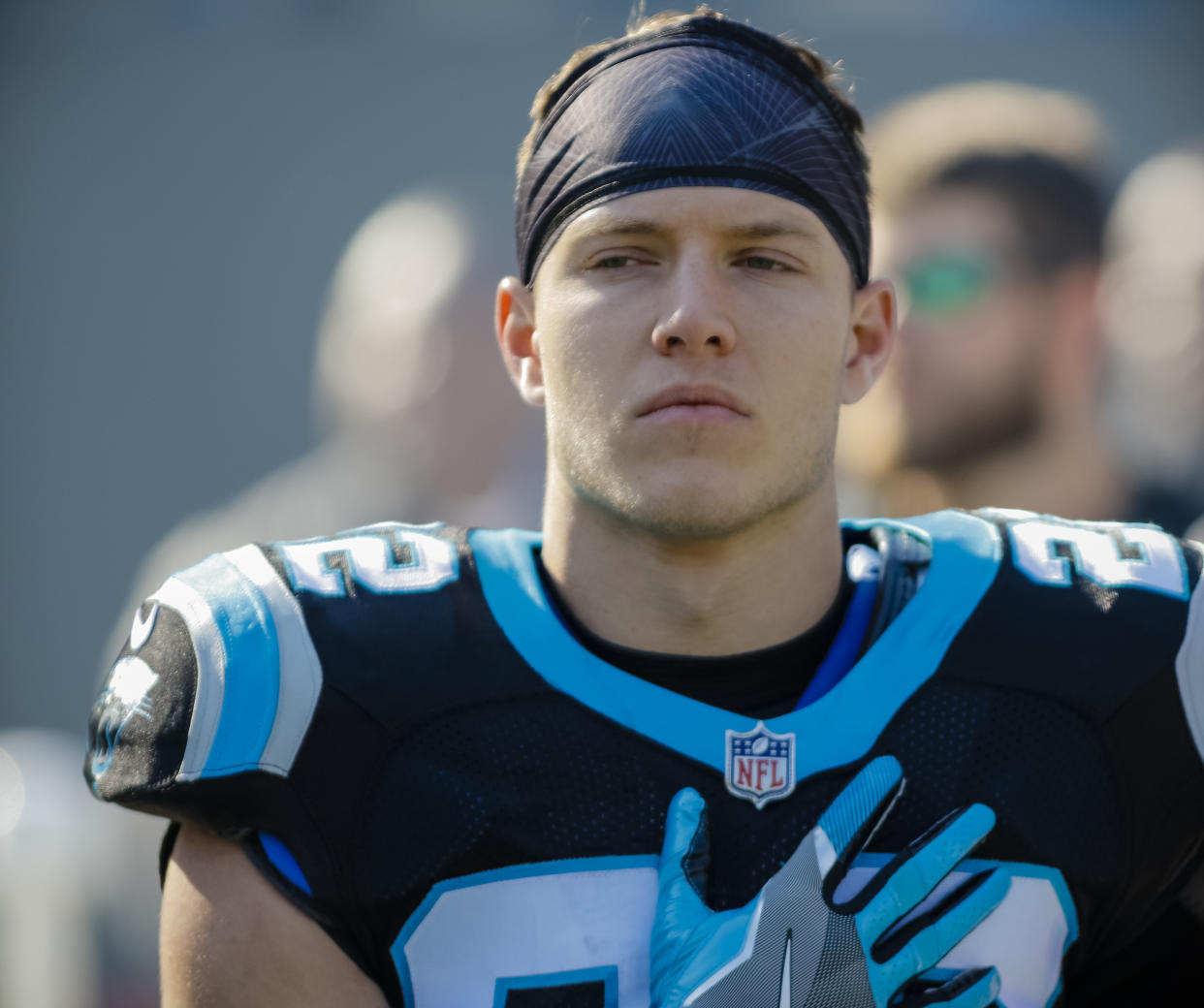 Panthers running back Christian McCaffrey helped rescue a 72-year-old man who fell on a Colorado hike. (AP)