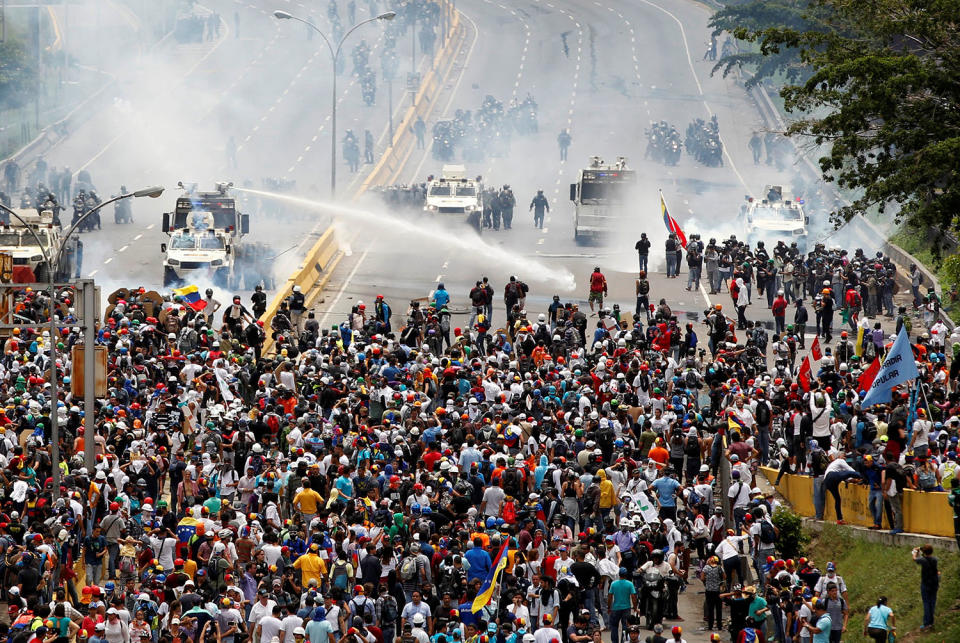 Demonstrations against Venezuela’s President Maduro’s government in Caracas