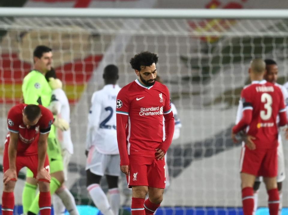 Mohamed Salah reacts to Liverpool’s UCL exit against Real Madrid last season (Getty Images)