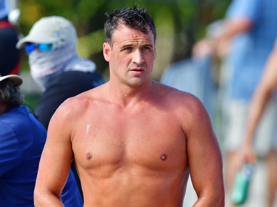 Ryan Lochte shirtless in 2020.