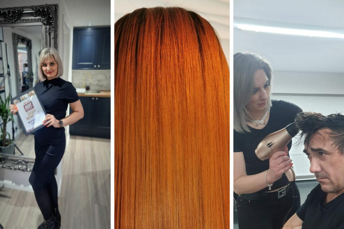 Monika Muzyka  of Monika Hair Designer is the Daily Echo Hairdresser of the Year 2024 <i>(Image: Monika Hair Designer / Canva)</i>