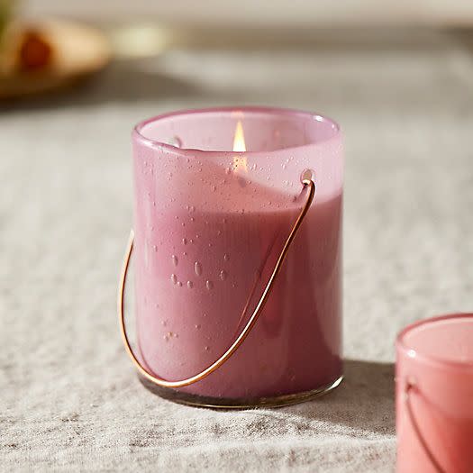 8) Hanging Colorful Glass Citronella Candle