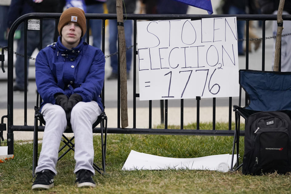 Supporters loyal to President Donald Trump attend a rally on the Ellipse near the White House on Jan. 6, 2021, in Washington. (AP Photo/Julio Cortez)