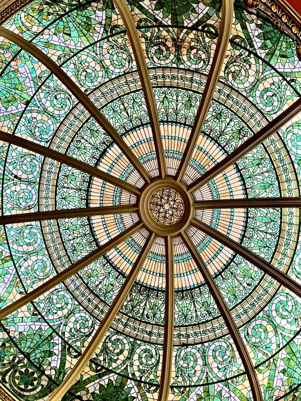 The intricate stained-glass dome in the Supreme Court Chamber is a work of art in itself.