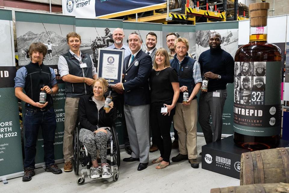Team Intrepid & Explorers Dwayne Fields FRGS, Karen Darke MBE, Will Copestake and Olly Hicks on the day of Guinness World Record Certification. / Credit: Fah Mai and Rosewin Holdings Plc