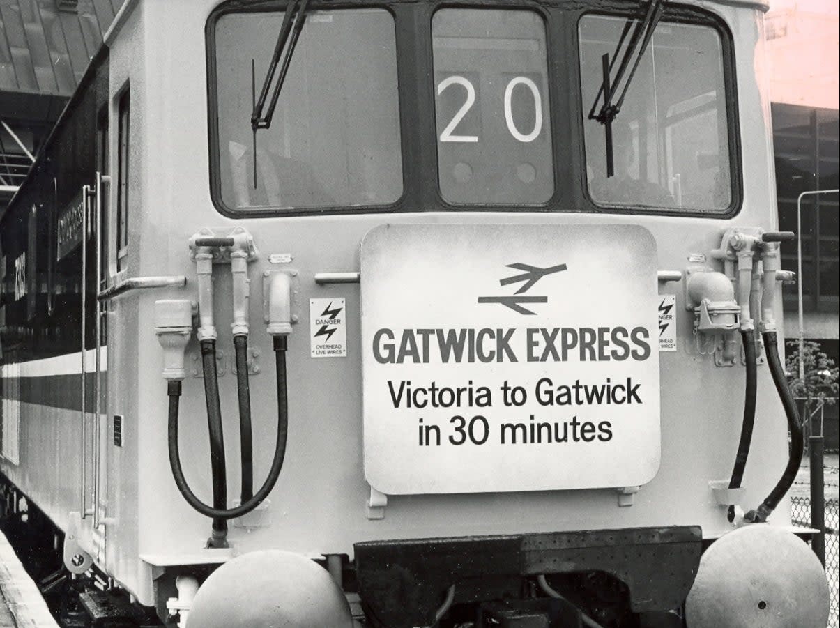 Record breaker: the launch of the UK’s first dedicated air-rail link in 1984 (Gatwick airport)