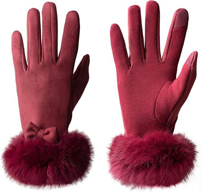 Who says texting gloves can't be super cute? Made from breathable windproof suede with a decorative bow and faux fur cuff, these women's dress gloves are the perfect addition to any outfit and will still let you use your phone. They come in four colors. Promising review: 