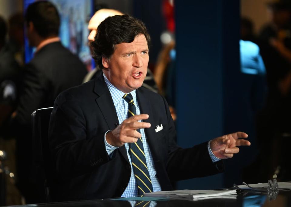 <div class="inline-image__caption"><p>Tucker Carlson speaks during 2022 FOX Nation Patriot Awards at Hard Rock Live at Seminole Hard Rock Hotel & Casino Hollywood on November 17, 2022 in Hollywood, Florida.</p></div> <div class="inline-image__credit">Jason Koerner/Getty Images</div>