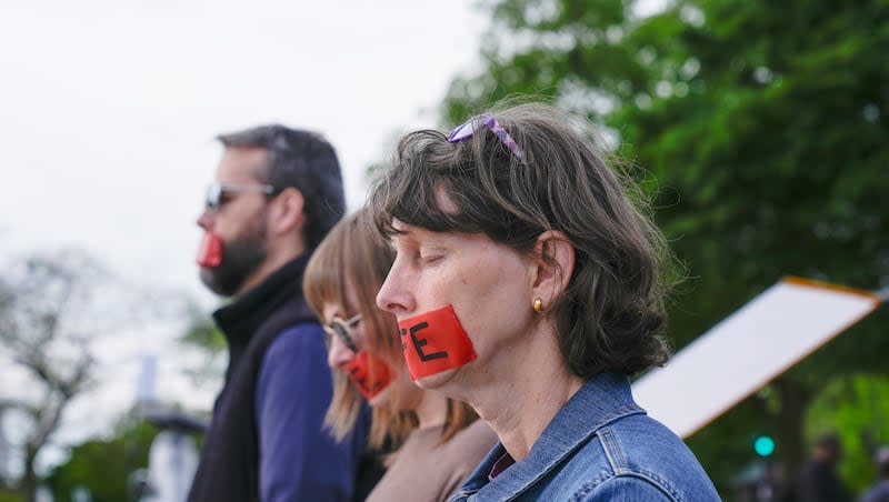 Abortion-rights activists rally outside the Supreme Court on Wednesday, April 24, 2024, in Washington.