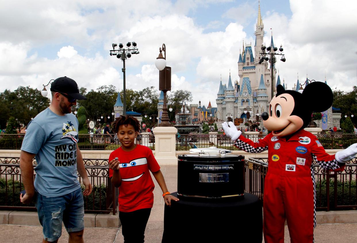 Mickey Mouse with Austin Dillon at Walt Disney World
