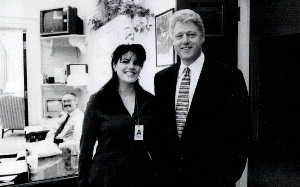 Bill Clinton and Monica Lewinsky in 1998. He initially denied having an affair with her - Getty Images