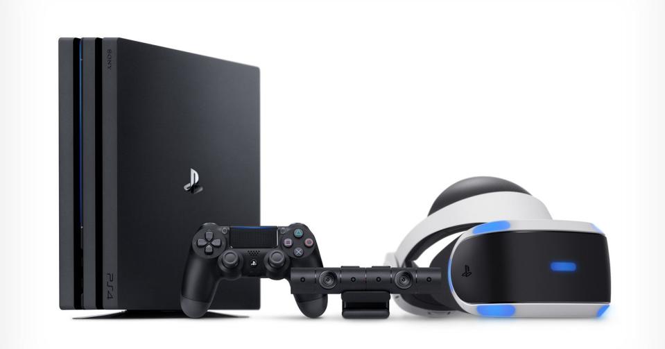 A PS4 console and PSVR.