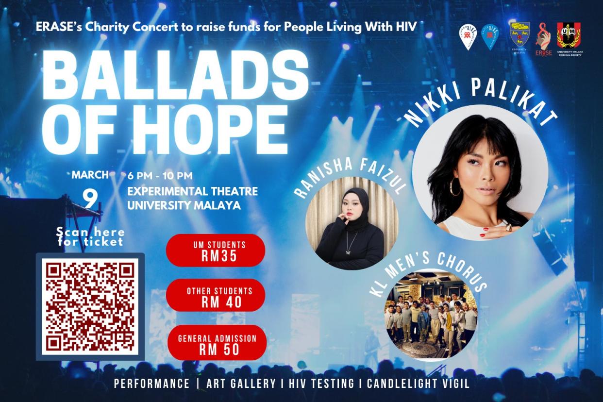 ‘Ballads of Hope’  charity concert at Universiti Malaya to help erase stigma of people living with HIV