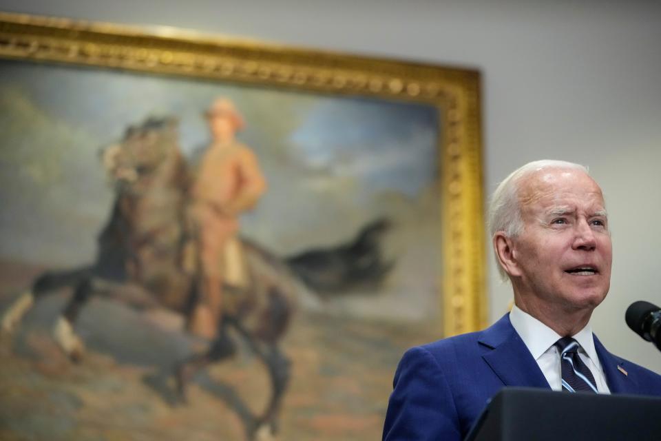 U.S. President Joe Biden speaks about Covid-19 vaccines for children, in the Roosevelt Room of the White House June 21, 2022 in Washington, DC. Last week, the U.S. Food and Drug Administration (FDA) authorized Covid-19 vaccines for children under 5 years old. The Centers for Disease Control and Prevention (CDC) signed off on the decision over the weekend and children can start getting the shots beginning this week.