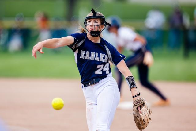 Duchesne’s Kelsey Grant pitches the ball during the 2A girls softball finals at Spanish Fork Sports Park in Spanish Fork on May 13, 2023. | Ryan Sun, Deseret News