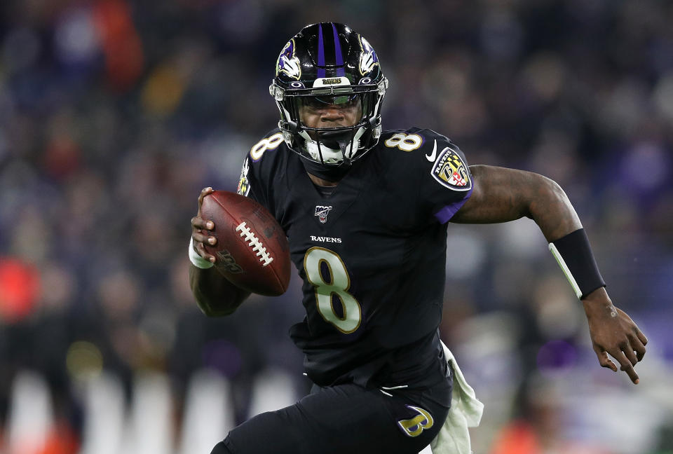 Lamar Jackson is the NFL MVP, but the Baltimore Ravens are a talented team all over the field. (Photo by Patrick Smith/Getty Images)