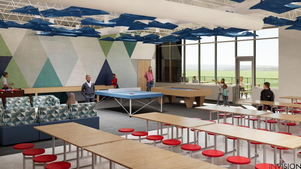 A design rendering shows how the commons may look in the $7 million expansion and renovation planned by the Boys and Girls Clubs of Story County.