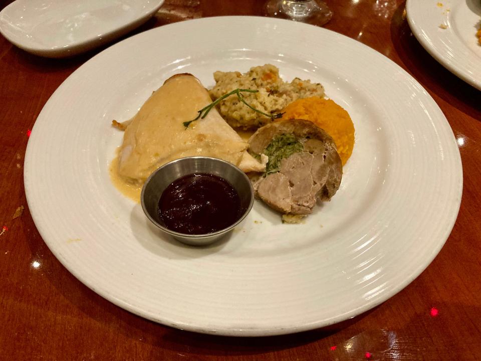 Thanksgiving meal on carnival legend