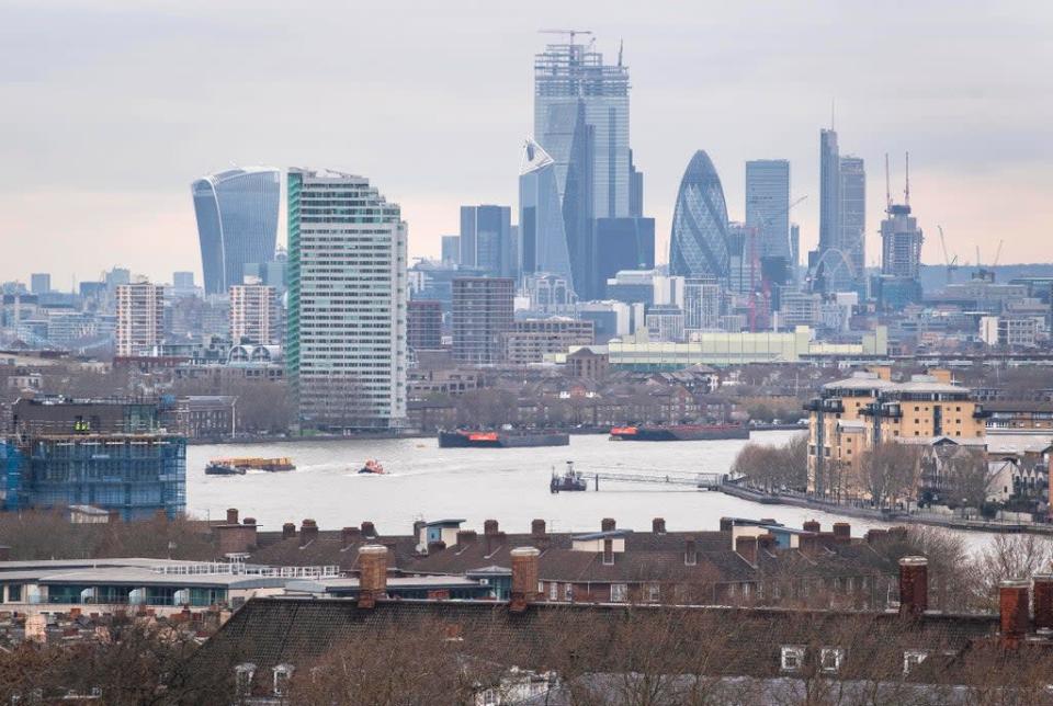 General view of the City from Greenwich Park, south London. London stocks closed higher on Wednesday (Victoria Jones/PA) (PA Archive)