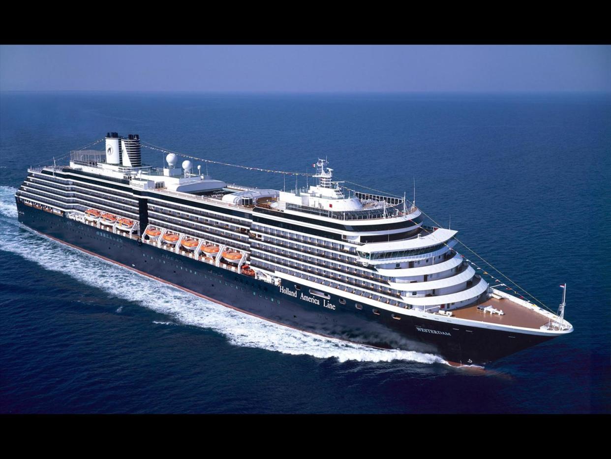 Holland America Line "MS Westerdam" cruise ship, photo on black