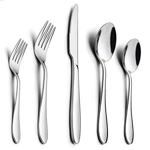 1) 40-Piece Modern Silverware Set